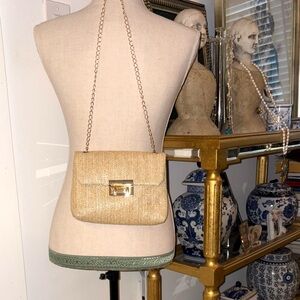 Stylish Beige Chain Crossbody Bag